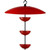 Triple Poppy Feeder with Baffle and Steel Core Rope - Ruby Red