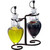 Amphora Double Oil & Vinegar Glass Cruet Set w/ Stand