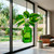 Hanging Propagation Vase, Roma Lime with Pothos in Window