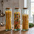 60 oz Authentic Tall Jar Recycled Glass with Cork Trio with Spaghetti, Bowtie, and Macaroni Elbow Pasta in Kitchen