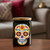Fiesta Sugar Skull Glass Jar w/ Lid, 12 oz, Glossy Black in Living Room on Coffee Table