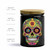 Sugar Skull Glass Jar w/ Lid, 12 oz, Glossy Black Dimensions