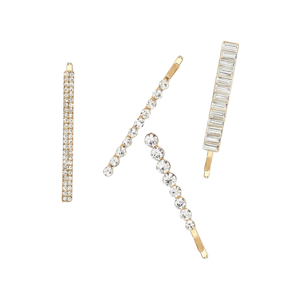 Kitsch Metal Rhinestone Assorted Bobby Pins (4 pc)