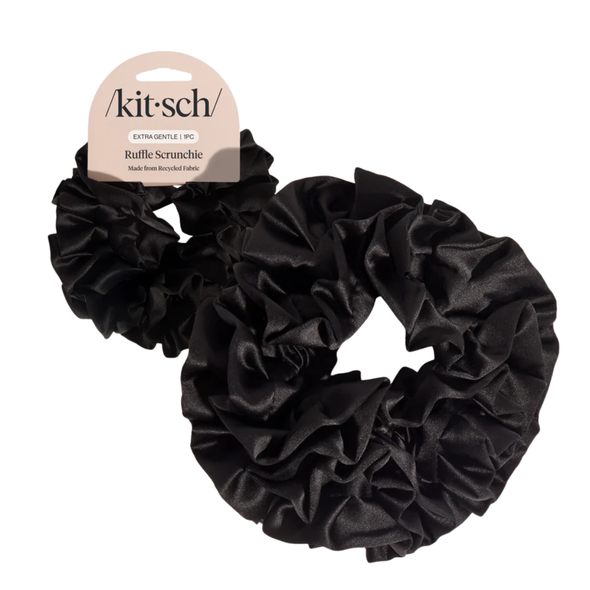 Kitsch Black Ruffle Scrunchie