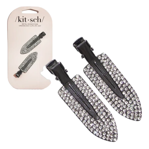Kitsch Metal Rhinestone Creaseless Clips (2 pc)