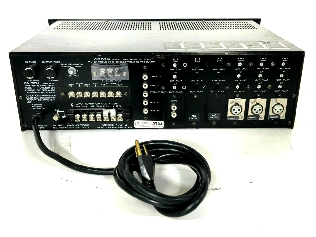 Altec Lansing 1707B Amp/Mixer #5651 (One) - True Heart Sound