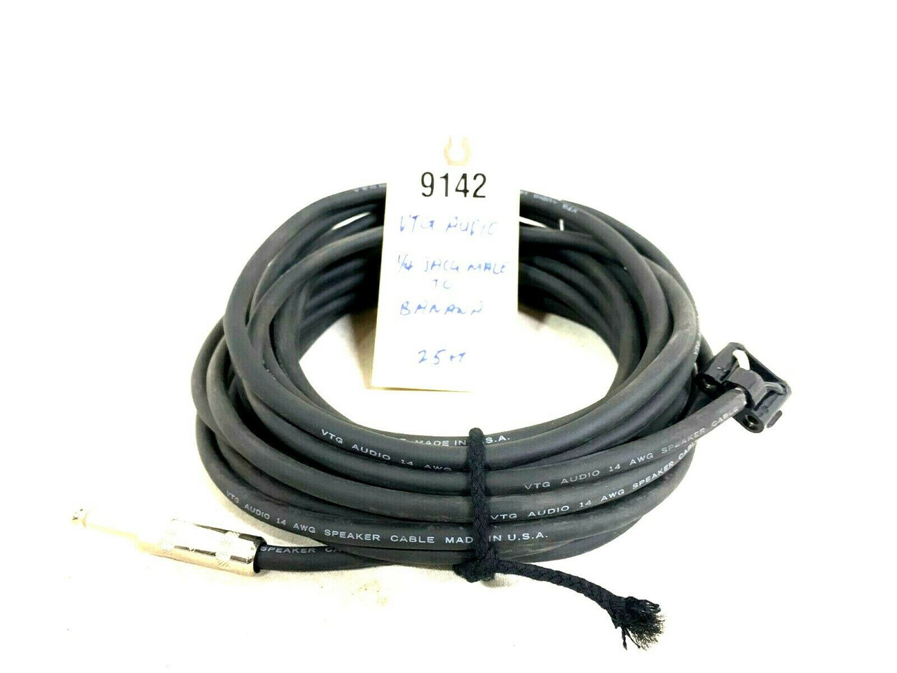 VTG Audio ¼ Jack 25' Male to Banana Speaker Cable -9142 (One