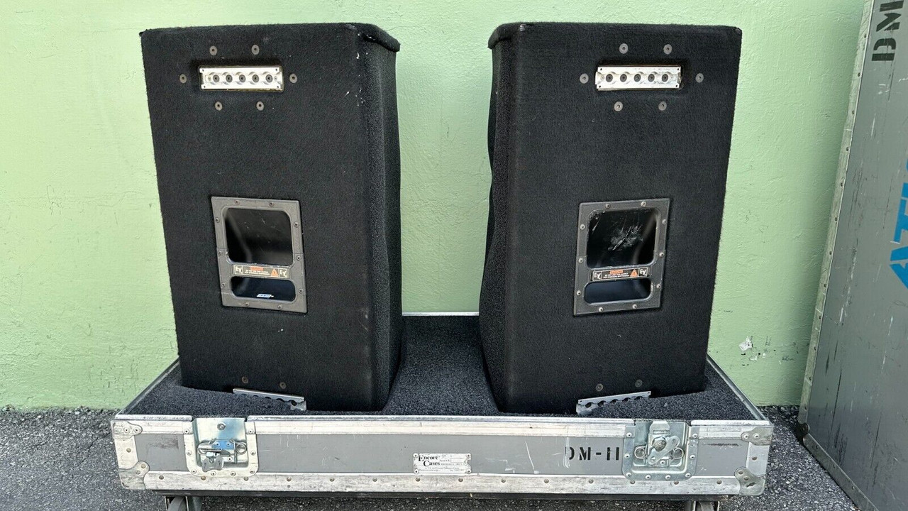 EV DML-1152A 2-Way Full Range Speakers W/Carpet & W/Case -03895