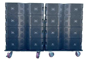 JBL VTX-V20 LINE ARRAY W/ TRANSPORT CART (LOT OF 8)
