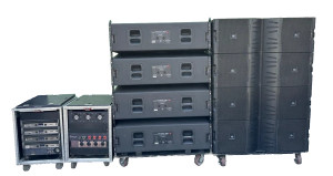 (8) JBL VTX-V25-11 LINE ARRAY W/ TRANSPORT CART AND CROWN AMP RACKS (8) JBL VTX-V25-11 LINE ARRAY W/ TRANSPORT CART AND CROWN AMP RACKS