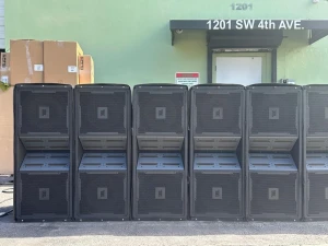 JBL VERTEC VT4889 3 WAY LINE ARRAY SPEAKERS W/ DOLLY & COVERS #343 (PAIR)