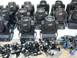 Clay Paky Sharpy Black Beam Moving Head Lights#681/98 (PAIR)