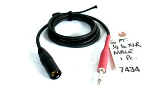 Neutrik XLR Male ¼ to 3 pin XLR 6' Cable -7434 (One) Neutrik XLR Male ¼ to 3 pin XLR 6' Cable -7434 (One)