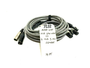 Alpha WIre XLR 6 Pin Male To 2 XLR 3 Pin 14' Female Cable -7532 (One) Alpha WIre XLR 6 Pin Male To 2 XLR 3 Pin 14' Female Cable -7532 (One)