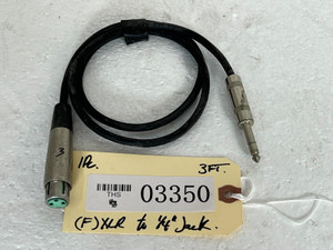 Unbranded 3FT XLR To ¼" Jack Cable -03350 (One) Unbranded 3FT XLR To ¼" Jack Cable -03350 (One)