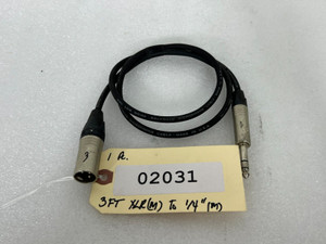 Unbranded M(XLR) To (M) ¼" 3FT 3 Pin Cable (One) - 02031 Unbranded M(XLR) To (M) ¼" 3FT 3 Pin Cable (One) - 02031