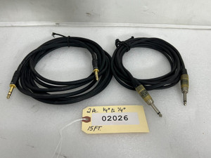 Unbranded ¼" To ¼" Male 15FT Cable (LOT OF 2) - 02026 Unbranded ¼" To ¼" Male 15FT Cable (LOT OF 2) - 02026