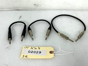 Unbranded ¼" To ¼" 1FT Cable (LOT OF 3) - 02029 Unbranded ¼" To ¼" 1FT Cable (LOT OF 3) - 02029