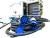 INDU-250A Power Distro 3PH CAM - CEE 30A-BLU5 X3, 30A-BLU3 X 6,ED INDU W/CABLE
