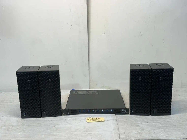 (4) Meyer Sound UP-4XP Speaker W/Phoenix 5pin (1) MPS-488HPp Power Supply #47.