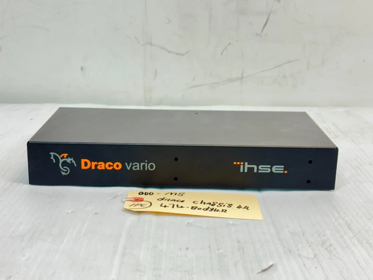 IHSE DRACO 4-BAY CHASSIS W/ REDUNDANT POWER SUPPLY KVM FRAME#MS4592 (ONE)