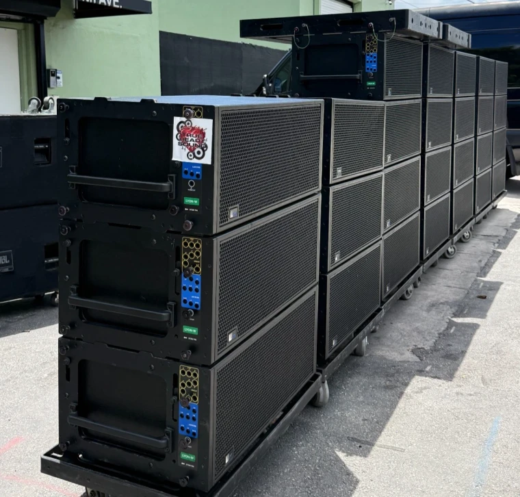 Meyer Sound LYON-W Line Array Loudspeakers W/Cart/FLY FRAME (Lot of 26)