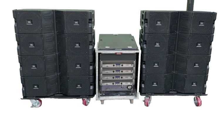 JBL VTX-V20 LINE ARRAY W/ TRANSPORTCART AND CROWN AMPS (LOTS OF 12) THS