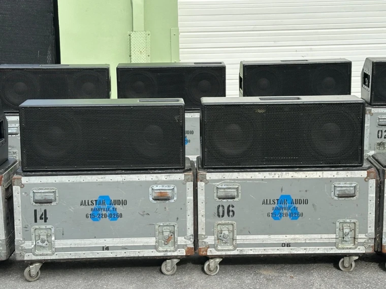 (2) EAW SM222 Stage Monitor Speakers (2) W/ 2-Speaker Road Case #270-273