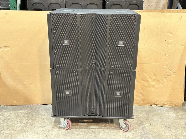 JBL VTX S25 Dual 15" Passive Subwoofer Speaker W/ Dolly & Covers #S25 (LOT OF 2)
