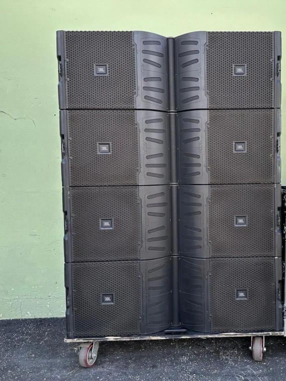 JBL VTX-V25-11 LINE ARRAY W/ TRANSPORT CART AND COVER (lot of 4)