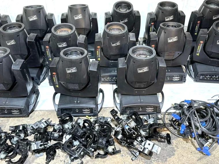 Clay Paky Sharpy Black Beam Moving Head Lights#681/98 (PAIR)