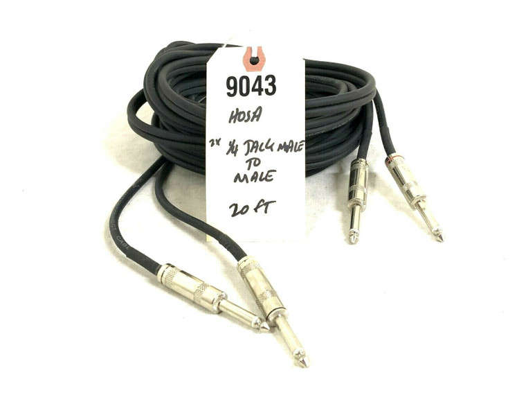 Hosa ¼ Jack Male to Male 20' Mono Interconnect Cable  -9043 (One)