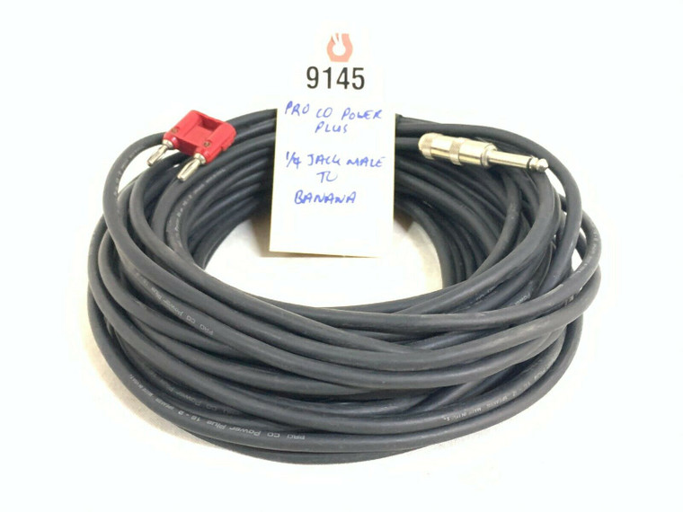 Pro Co Power Plus ¼ Jack Male to Banana 50' 16-2 Speaker Cable -9145 (One)