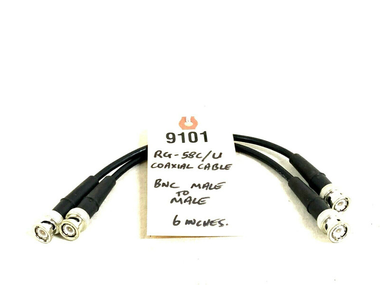 Generic RG-58C/U BNC Male to Male 6" BNC Cable -9101 (Lot of 2)