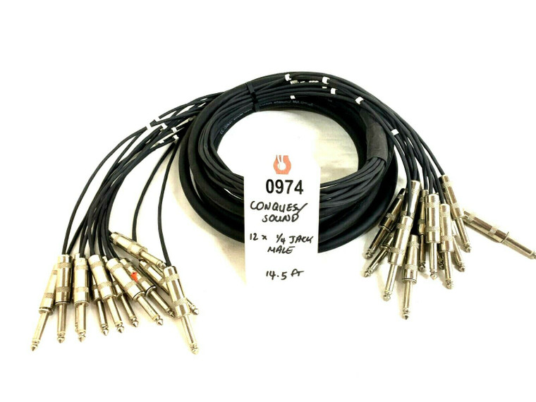 Conquesy ¼ Jack 12x RCA Male to Male High Def Cable -0974 (One)