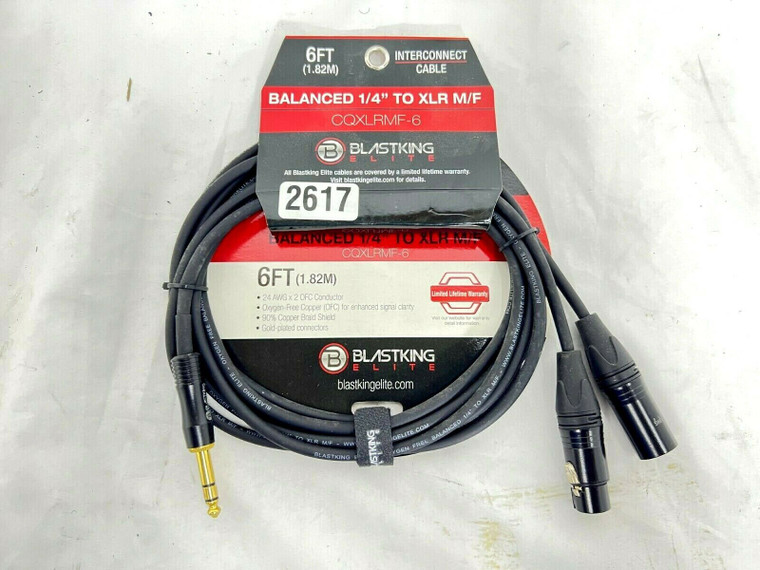 Blast King Elite 6ft- ¼" X CQXLRMF-6 To XLR (M)(F) Cable (One) -2617