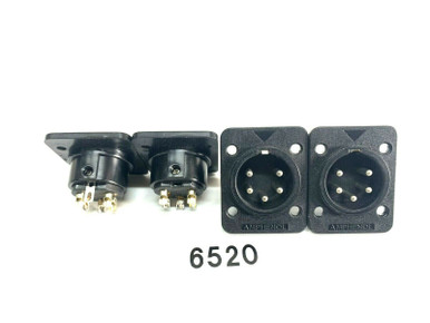Amphenol 5 Pin Male EP5 Panel Mount Connector -6520 (Lot of 4