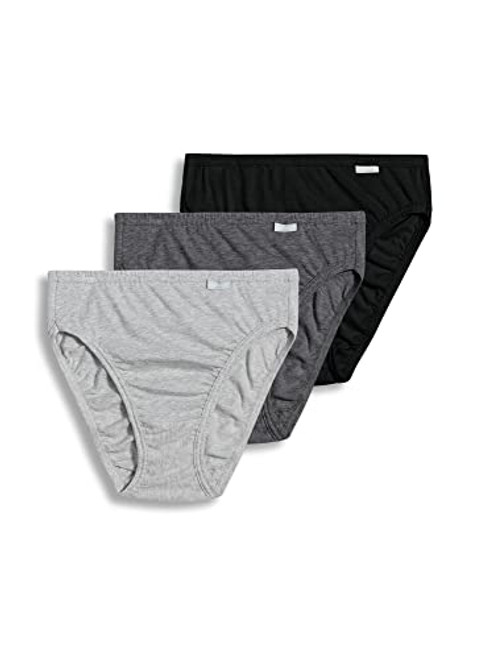 Jockey Women's Underwear Elance French Cut - 3 Pack, Grey Heather/Charcoal Heather/Black, 6