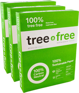 Tree Free Copy Paper 8.5 x 11 | 20 lb 92 Bright, 100% Tree Free Carbon Neutral Acid Free, Made from Sugarcane Waste Fiber | 3 Reams |1,500 Sheets