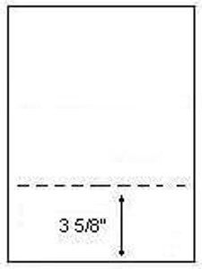 Laser Cut Sheets - PrePerf & PrePunched Blank, Perf. 3-5/8" from Bottom, 8.5" x 11' - 92 Bright, 24#, 2500 Sheets per Carton, Stocking Code P