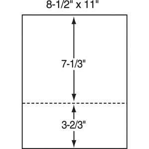 Laser Cut Sheet - PrePerf & PrePunched Blank, Perf. 3-2/3" from Bottom, 8.5" x 11' - 92 Bright, 24#, 2500 Sheets per Carton, Stocking Code P