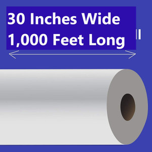 Craft Paper 30 In x 1000 Ft White Paper Roll - 40 lb. Perfect for Parties, Crafting, Painting, Shipping, Packaging, Art  - 1 Roll