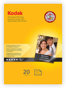 KODAK Photo Paper Gloss 5 X 7, 20 count 75lb- 280 gm2 - 10MIL (41156) KODAK Photo Paper Gloss 5 X 7, 20 count 75lb- 280 gm2 - 10MIL (41156)