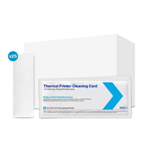 Cleaning Cards for Thermal Printers Box of 25 Cards: 2in x 6in  (K2-T26B25)