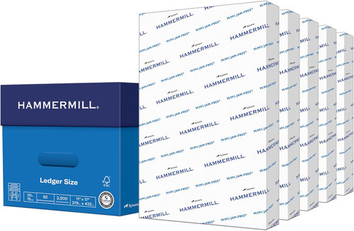 Hammermill Printer Paper, 11 x 17, 20 lb. 92 Bright, 5 Reams - 2,500 Sheets