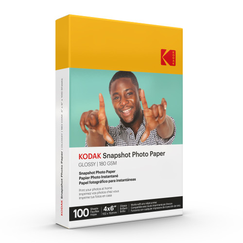 KODAK Photo Paper Gloss 4 X 6 SNAPSHOT 100 count, 48lb-180 g/m 2 - 8.5MIL (41305)
