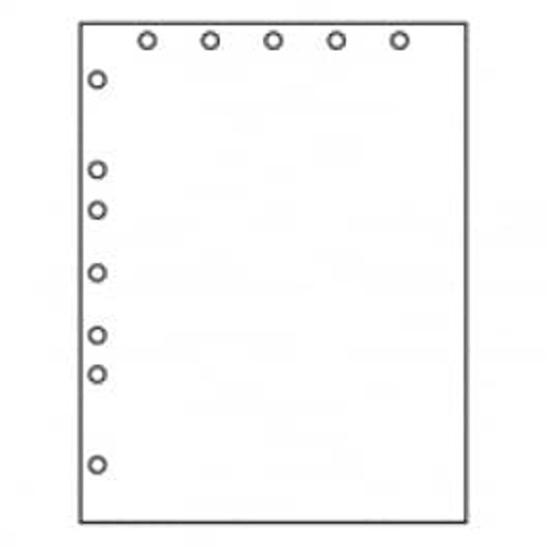 Laser Cut Sheets - PrePerf & PrePunched 5 HP Top & 7 HP Lefft, 8.5" x 11' - 92 Bright, 20#, 2500 Sheets per Carton, Stocking Code P