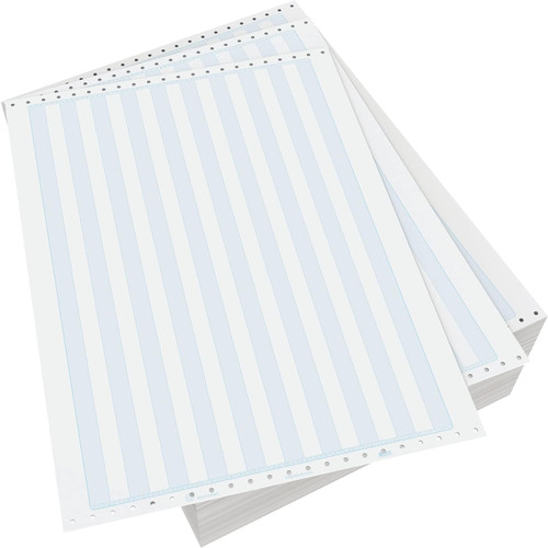 Continuous Computer Paper, 1/2" Blue Bar, 14-7/8" x 11", 1/18# Part/Wt., 2400 Qty/Ctn, Stocking Code S