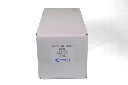 White Butcher Paper 18 In x 1000 Ft Roll, 40 lb. 92 Bright | Kraft Wrapping Paper for Smoking Meat of All Varieties - 1 Roll