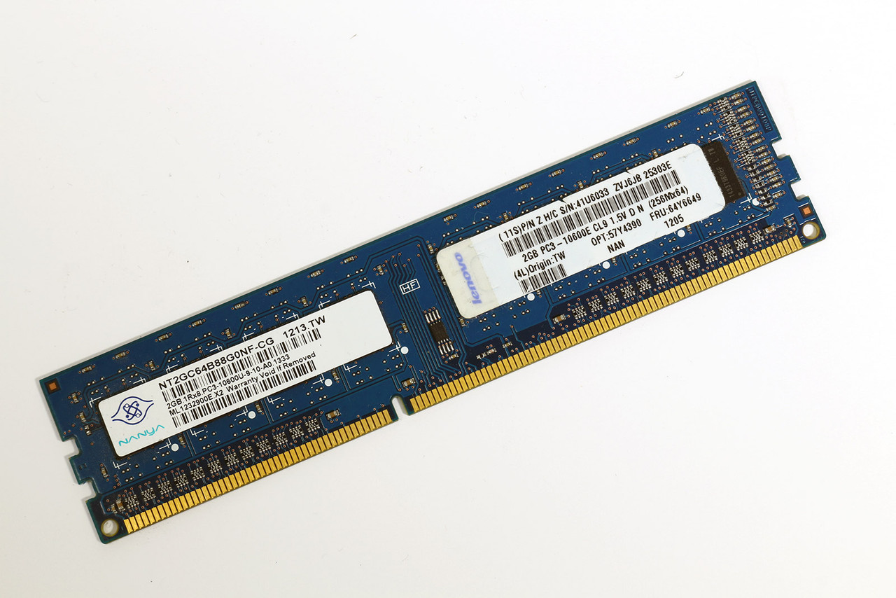 2GB Nanya PC3-10600U Technology NT2GC64B88G0NF-CG 合計8GB Nanya